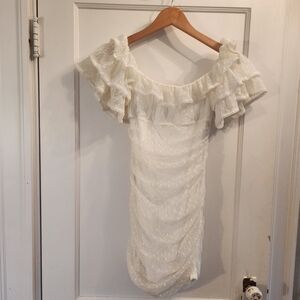 Camila Coelho Cream Off Shoulder Lace Dress